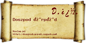 Doszpod Árpád névjegykártya
