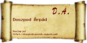 Doszpod Árpád névjegykártya