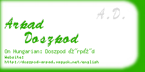 arpad doszpod business card